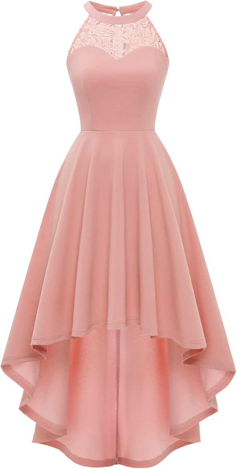Bbonlinedress Abendkleider elegant für Hochzeit gast festliches Kleid Damen Neckholder Konfirmations