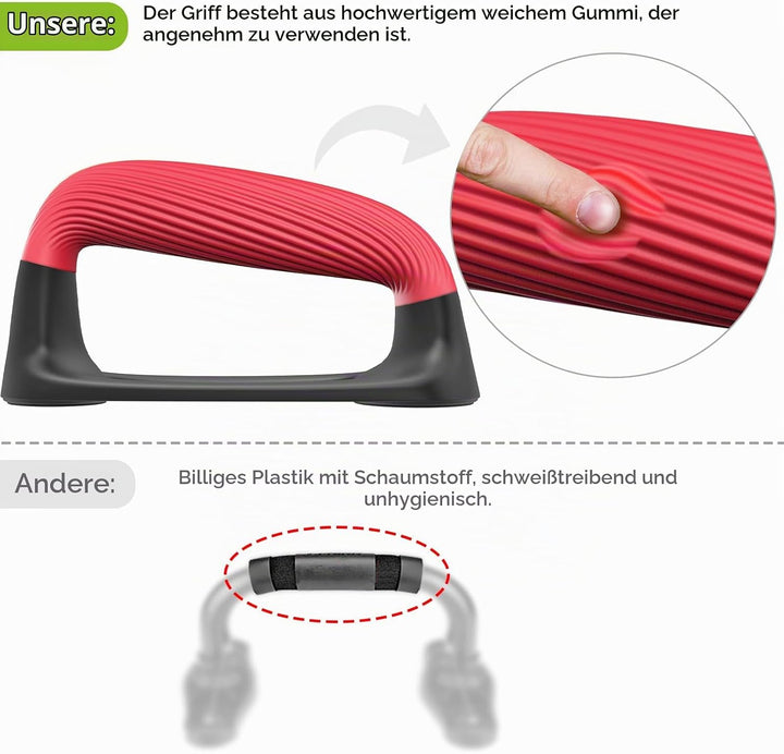 Kipika Liegestützgriffe für Zuhause – Push-Up Bars mit Anti-Rutsch-Unterseite,Soft Handles,Set of 2