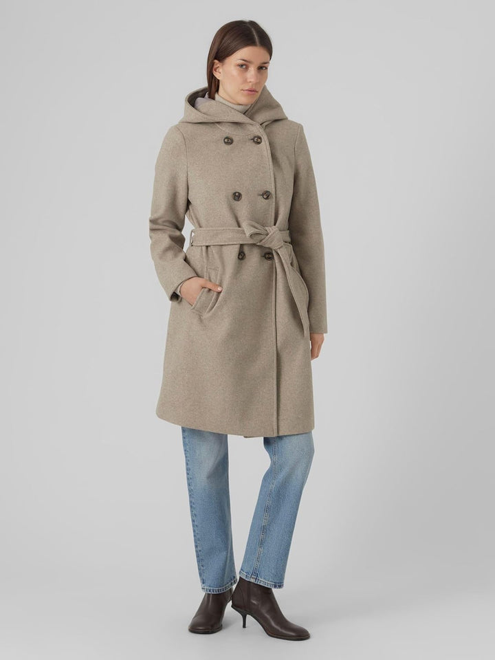 VERO MODA Female Mantel VMVINCEFIONA Mantel XS Silver Mink/Detail:MELANGE, XS Silver Mink/Detail:MEL