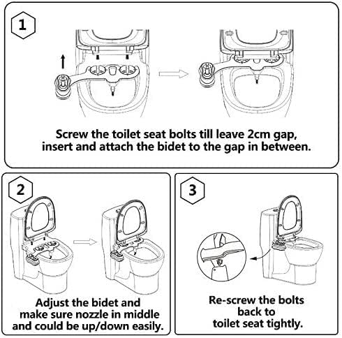 APURE BIDET A121 Warm- und Kaltwasser-Bidet-Aufsatz für WC-Sitz, Doppeldüse, Rücken- und Damenwäsche