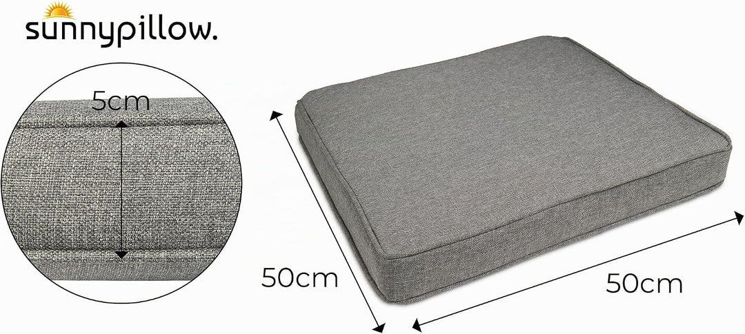 sunnypillow 4er Set Stuhlkissen wasserdicht UV-lichtecht 50 x 50 x 5cm - Polsterauflage Auflage für