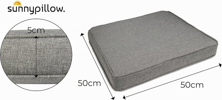 sunnypillow 4er Set Stuhlkissen wasserdicht UV-lichtecht 50 x 50 x 5cm - Polsterauflage Auflage für