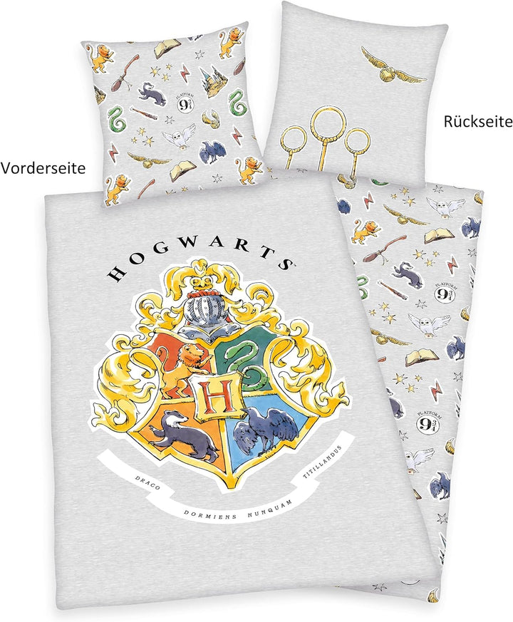 Herding Harry Potter Bettwäsche-Set, Kopfkissenbezug 80 x 80 cm, Bettbezug 135 x 200 cm, Mit leichtl