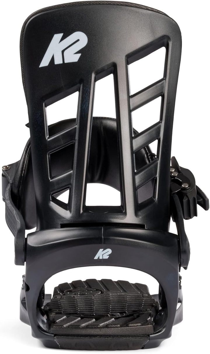 K2 Indy Mens Snowboard Bindings Schwarz L (EU: 40.5 - 44.5 — US: 9 - 12 — MP: 260 - 290), Schwarz L