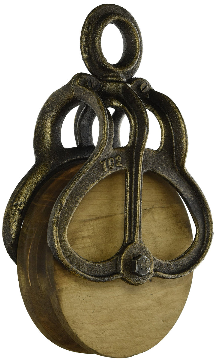 Design Toscano Vintage-Rad Bauernhofflaschenzug Industrielles Dekor, 25,5 cm Large, Large