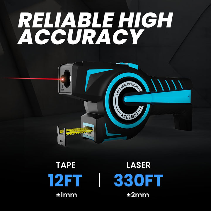 ACEGMET von MiLESEEY Digitales Massband, Laser Entfernungsmesser mit Automatischem Verschlussband, S