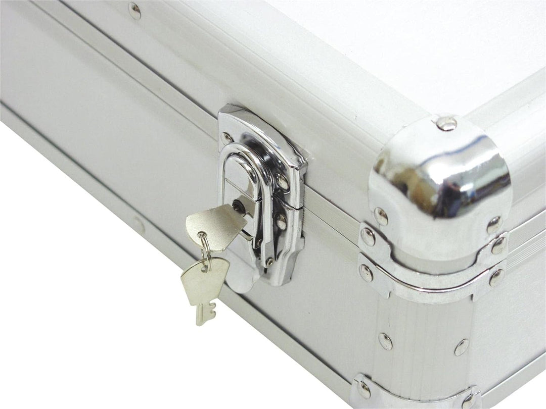 ROADINGER Universal-Konsole DIGI-1 2xCD/1xM-10 sil | DJ-Flightcase für 2 CD-Player und ein Mischpult