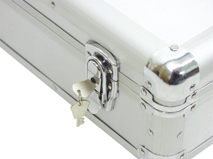 ROADINGER Universal-Konsole DIGI-1 2xCD/1xM-10 sil | DJ-Flightcase für 2 CD-Player und ein Mischpult
