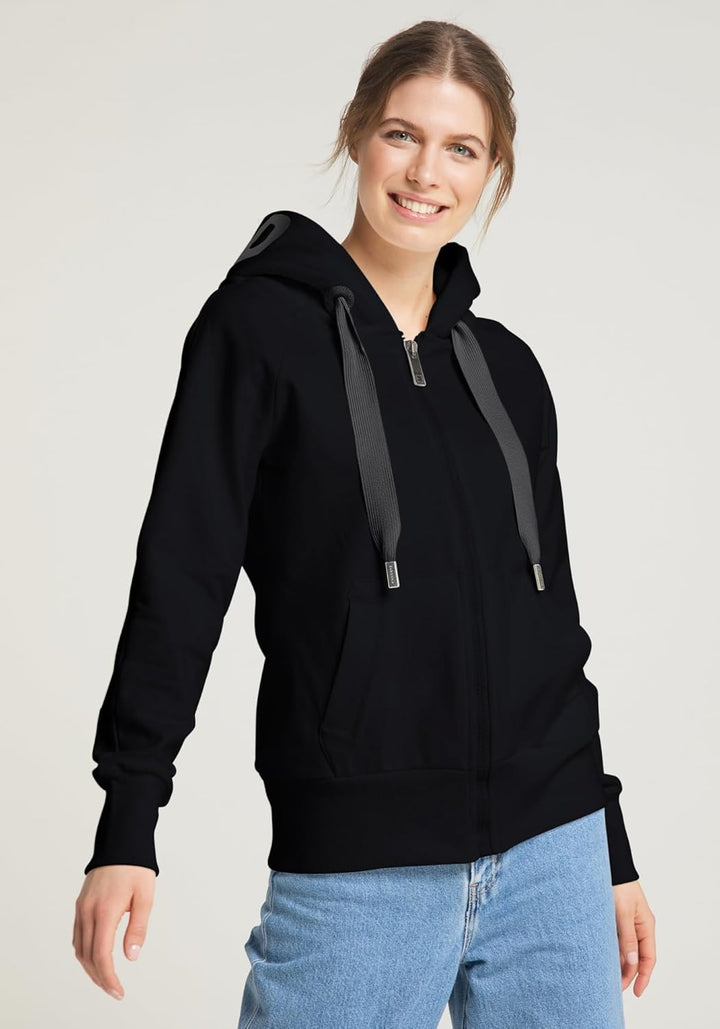 Elbsand Kelda Damen Sweatjacke mit Kapuze, Zip-Jacke, Reissverschluss XS Quartz, XS Quartz