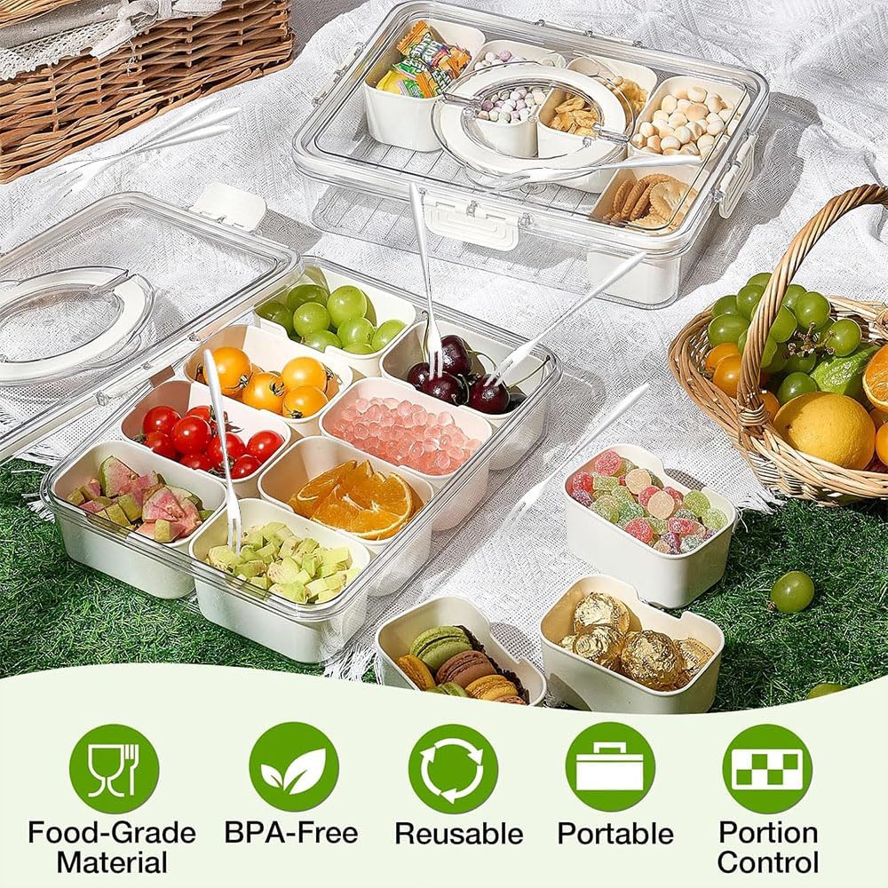 Camping Geschirr Set,Plastikgeschirr mit Edelstahl Campingbesteck,Unzerbrechliches Geschirr Set,Leic