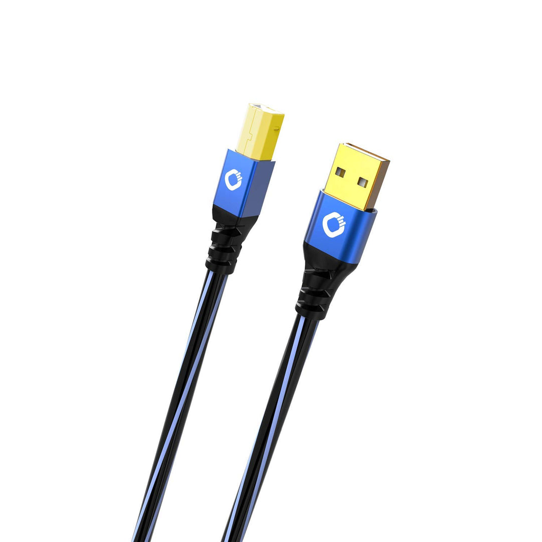 OEHLBACH USB Plus B - USB - Druckerkabel Typ A zu Typ B - PVC-Mantel - OFC, blau/schwarz - 2,0m 2m U