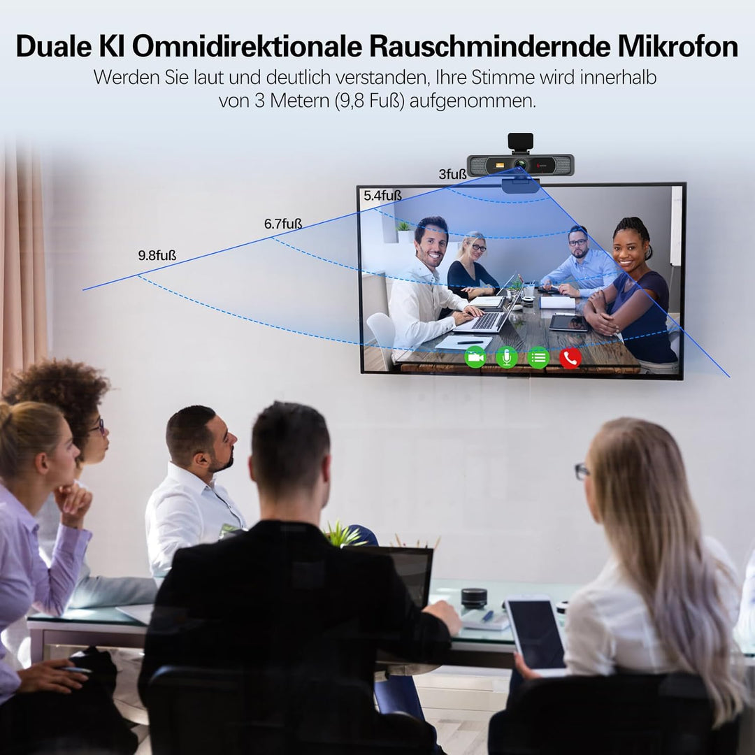 Angetube 914Max 4K Webcam - Streaming-Kamera für PC mit 120° Weitwinkel, PDAF Autofokus, Dual-Mikrof