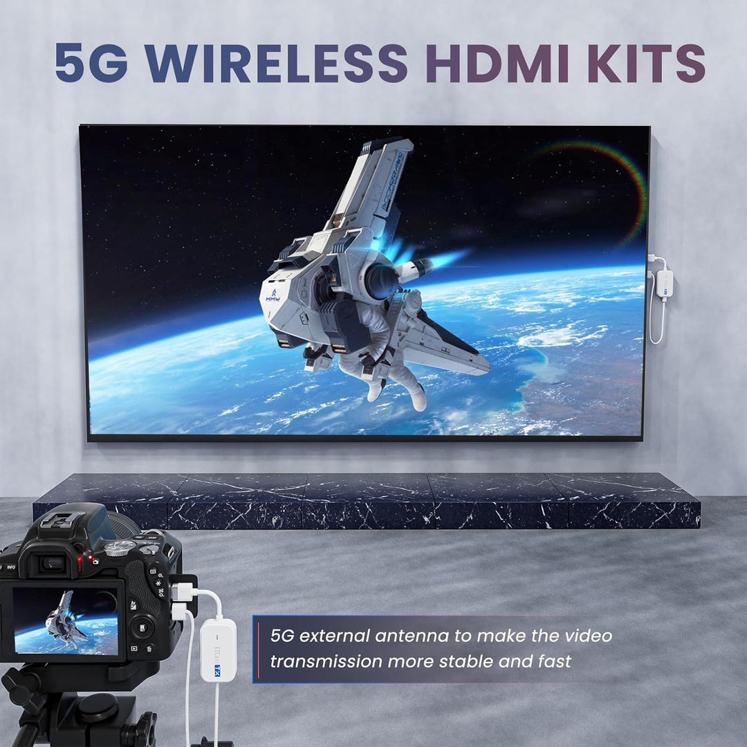 Wireless HDMI Transmitter and Receiver 165FT/50M, HDMI Wireless Extender kit 1080P@60Hz Plug & Play,