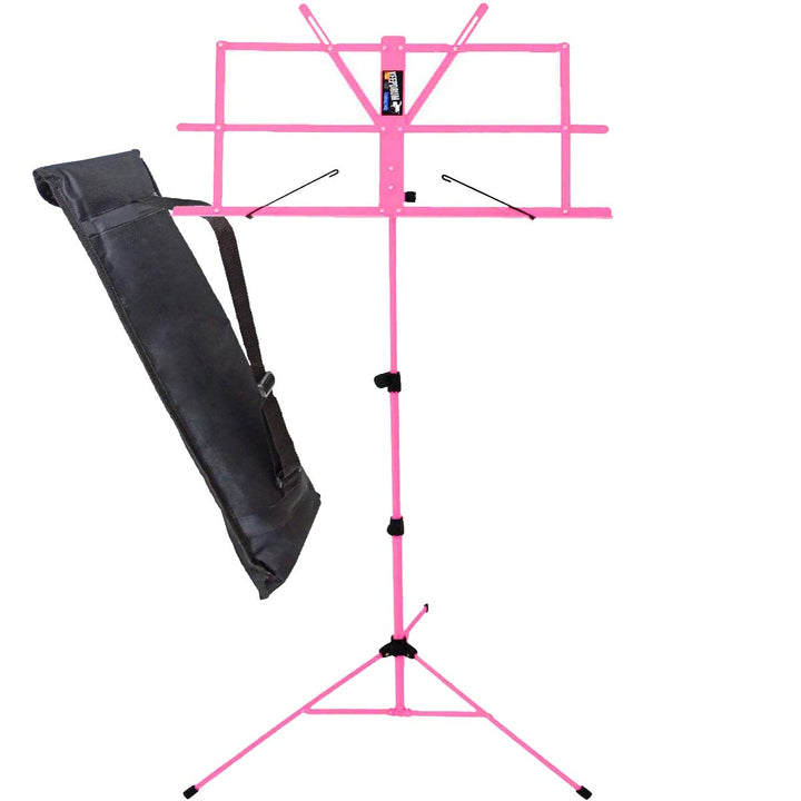 keepdrum Notenständer MUS2PK Pink Rosa Notenpult mit Tasche einfacher Aufbau, Pink