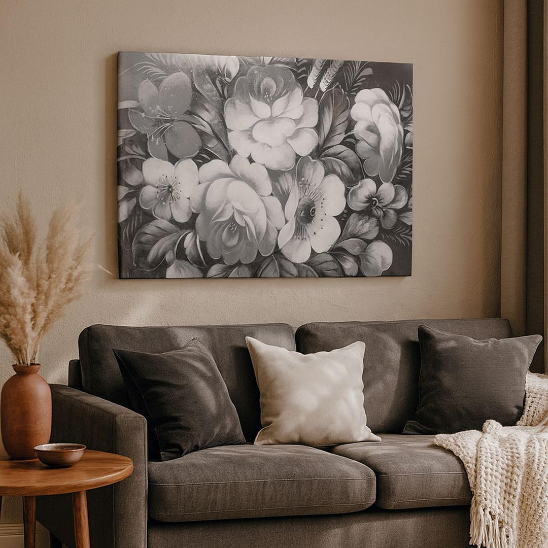 Bilder auf Leinwand 100x70cm Leinwandbild Blume Blumenstrauss Blatt Gross Wanddeko Bild Schlafzimmer