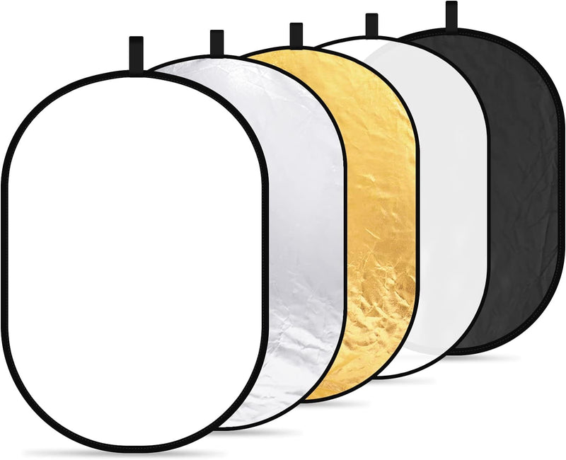 Neewer 5-in-1 Professional Faltbarer Multi Scheiben Oval Licht-Reflektor (80x120 cm (31x47 Zoll)) du