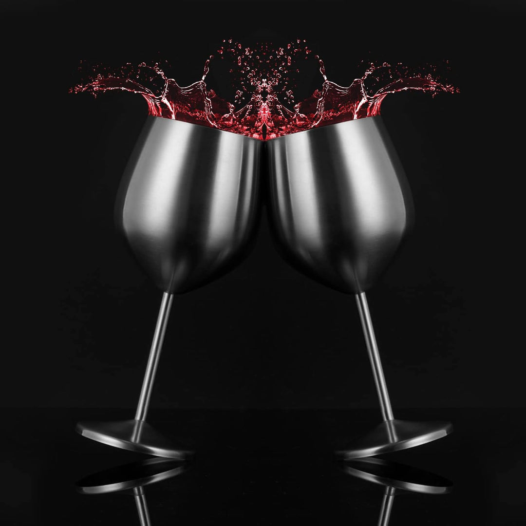 Livole Rotweingläser Set, 18Oz 550ml Weingläser aus Edelstahl, Champagner Gläser, Pokale Gross Bauch