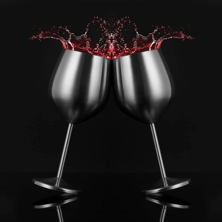 Livole Rotweingläser Set, 18Oz 550ml Weingläser aus Edelstahl, Champagner Gläser, Pokale Gross Bauch