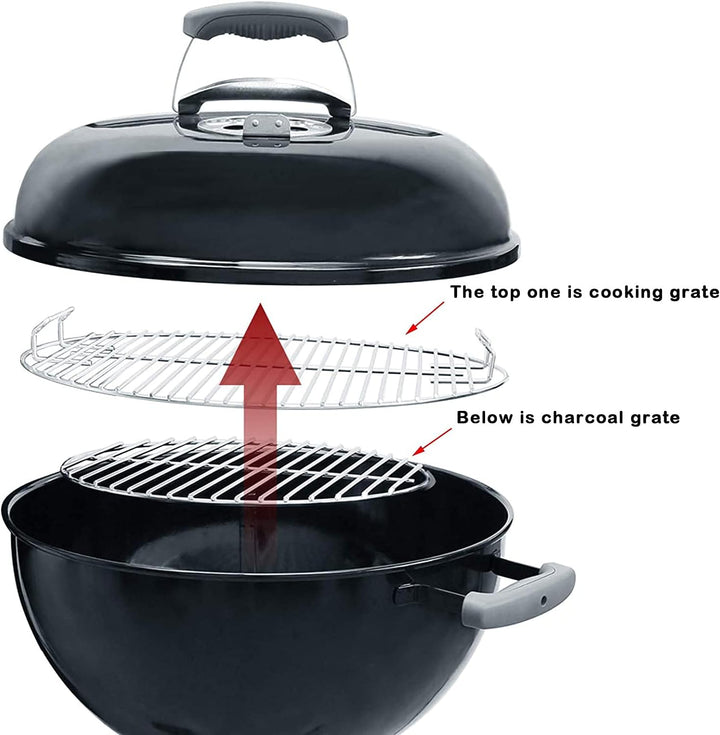 Denmay 54,6cm Grillrost, 43,18cm Holzkohlerost, Reinigungssystem für Weber 57cm Holzkohlegrills, Kug