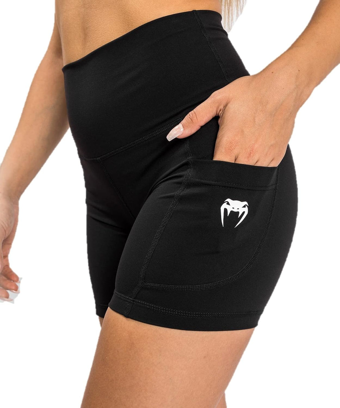 Venum Damen Shorts Essentials Biker-Shorts L Lang Schwarz, L Lang Schwarz