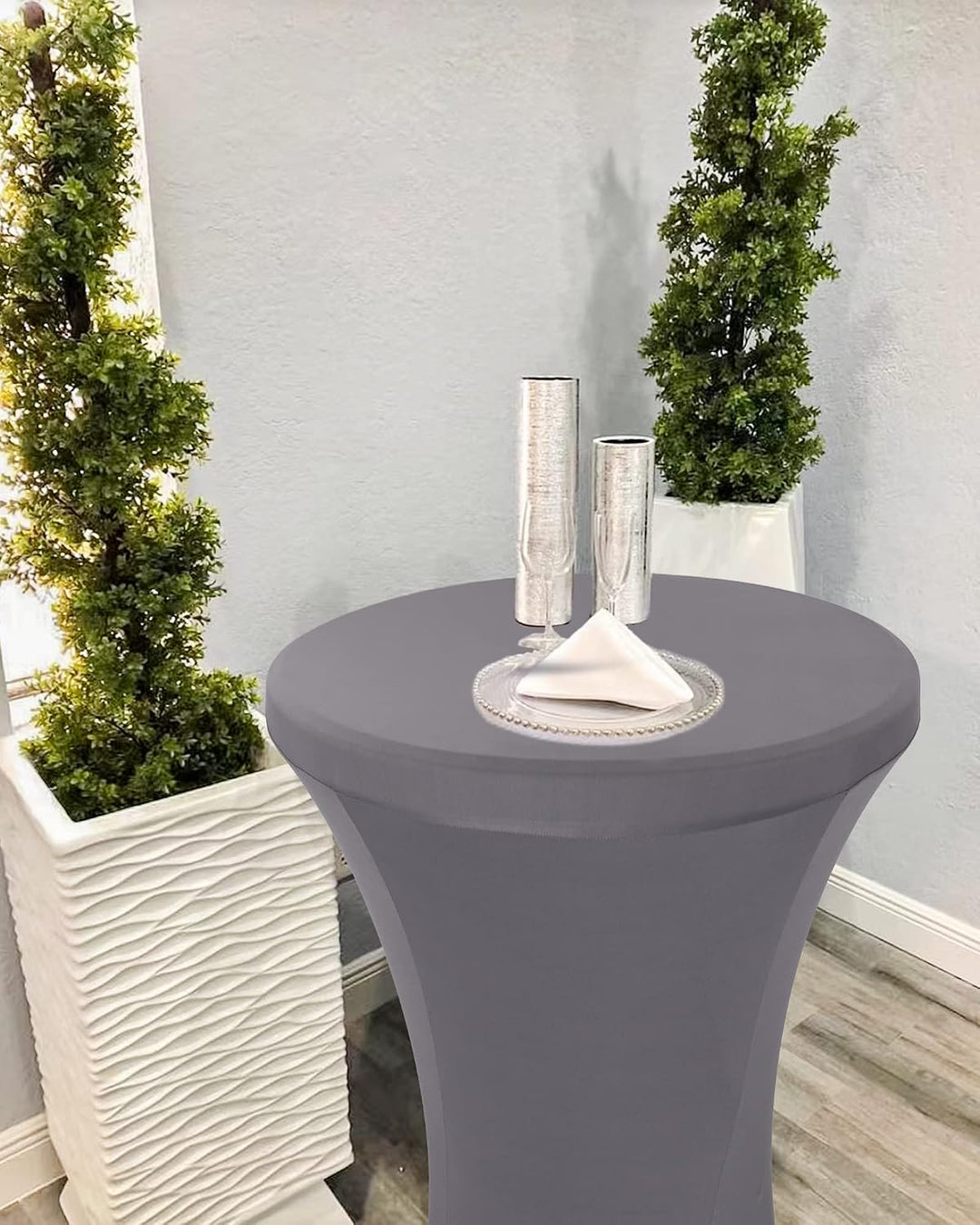 Pesonlook 3er-Set Stretch Stehtisch Husse für Bistrotisch Ø 80-85 cm Elegante,Verstärkung im Fussber