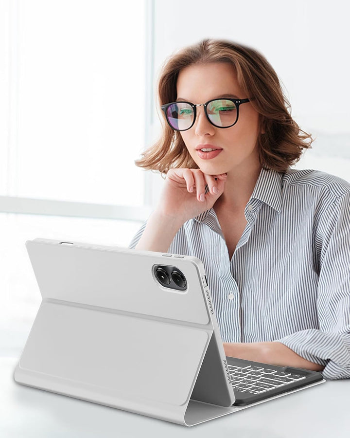 Für Redmi Pad Pro 12.1" Tastaturhülle mit Beleuchtung QWERTZ | Für Redmi Pad Pro Tastatur - Mit 7-Fa