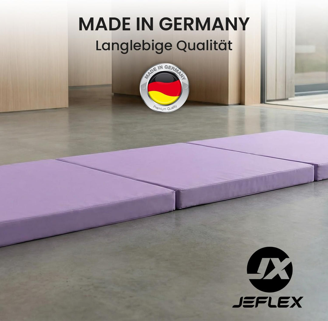 Jeflex - klappbare Weichbodenmatte & Turnmatte 180 x 60 x 6 cm MADE IN GERMANY/Gymnastikmatte tragba