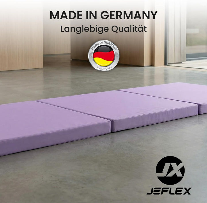 Jeflex - klappbare Weichbodenmatte & Turnmatte 180 x 60 x 6 cm MADE IN GERMANY/Gymnastikmatte tragba