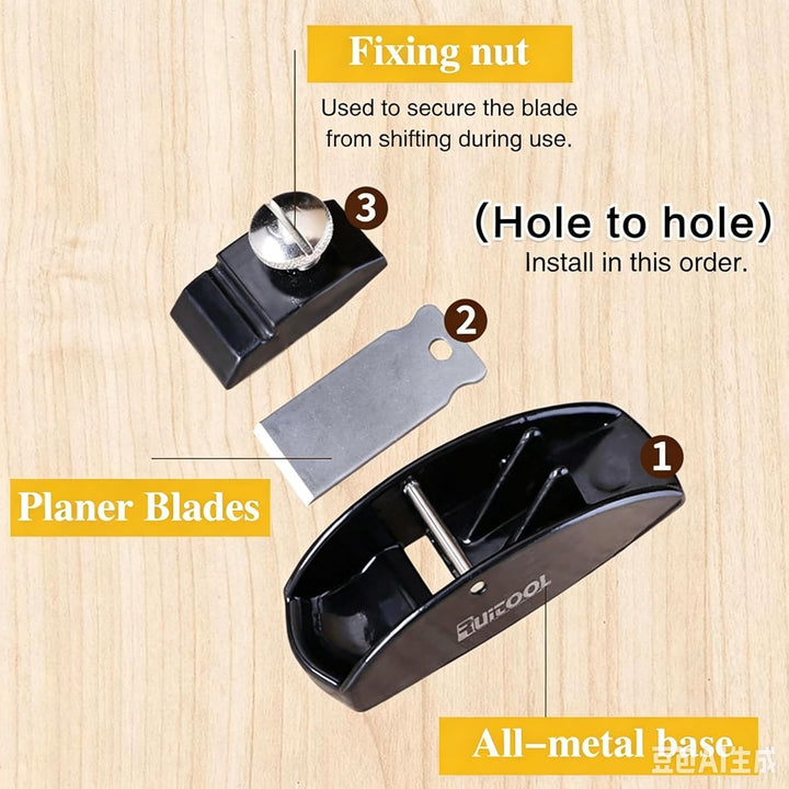 2Pcs Mini Hobel Holz mit 2Pcs Klinges, Kleiner Handhobel, Holzplaner, Tischlerhobel, Mini Holzfläche