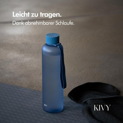 KIVY Trinkflasche 1l - Kohlensäure geeignet & Auslaufsicher - Für Sport, Schule & Büro- Trinkflasche