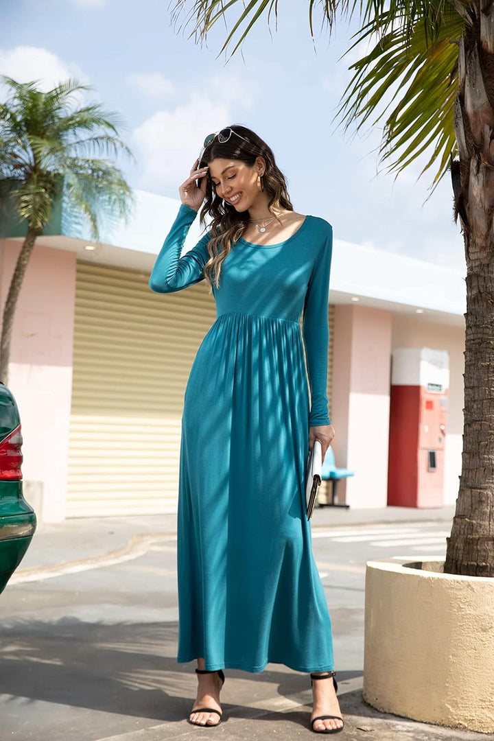 DEARCASE Damen Maxi Kleid Sommer Mutterschaft Casual Langarm/Kurzarm Floral Lose Lange Kleider Plus