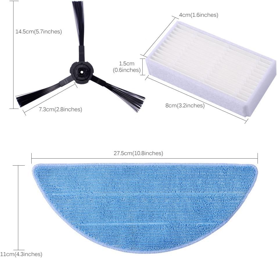 KEEPOW 20 Stück Ersatzteile Zubehör Filter HEPA Tuch Velcro für ILIFE ZACO V3 V3S V5 V5S V5S Pro V5x