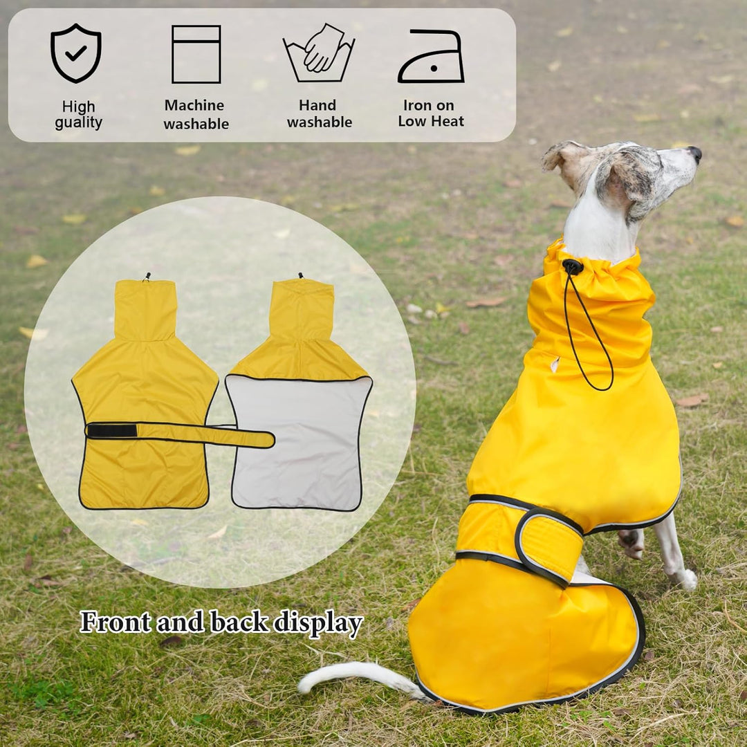 Geyecete Windhund Leicht Hundejacke Regenjacke, Hunderegenmantel Wasserdicht Verstellbar Windhundeja
