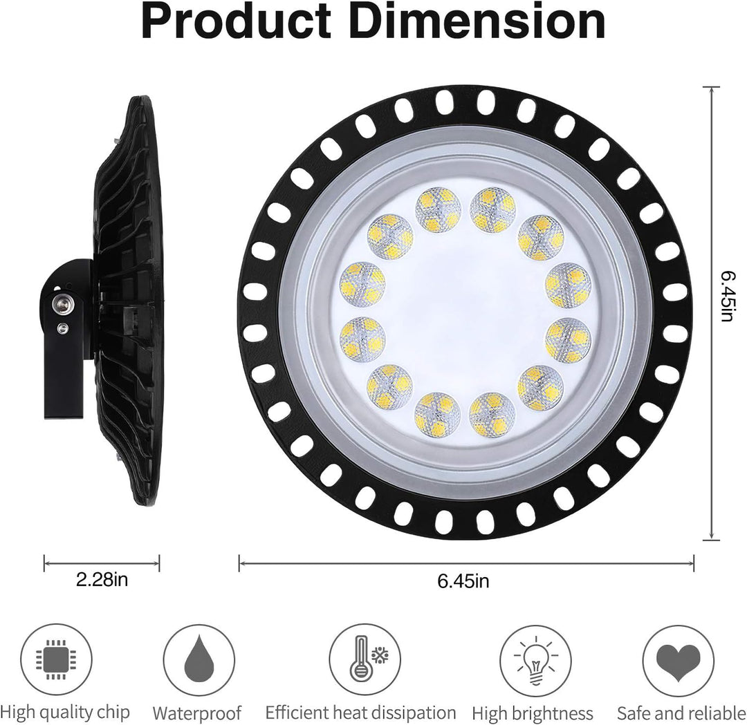 Sararoom 50W LED Strahler Hallenstrahler, 2 Pack 4000LM UFO Industrielampe Werkstattlampe, 6500K Kal