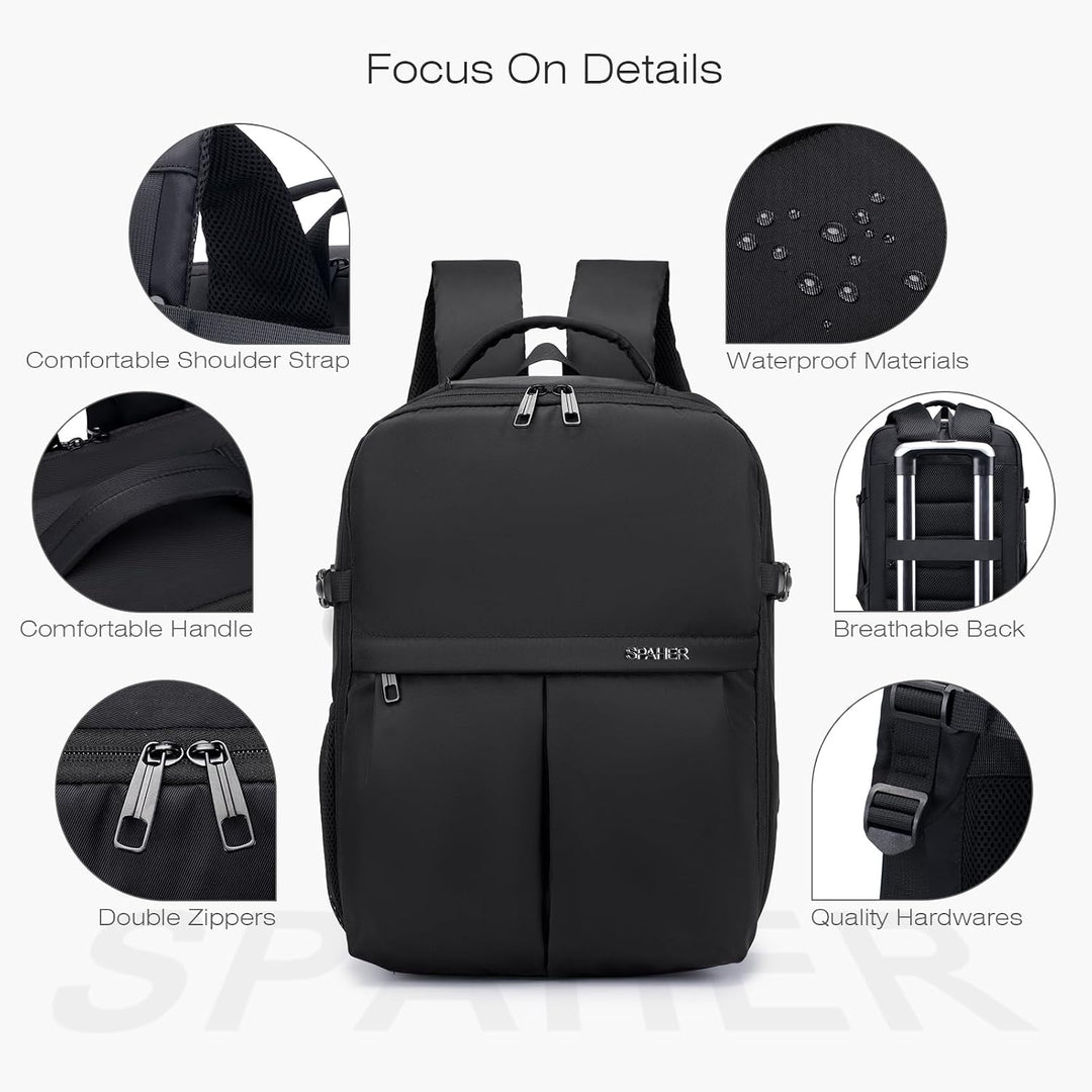 SPAHER Reiserucksack Handgepäck 40x30x25 Eurowings Laptop Rucksack 15,6 Zoll mit Laptopfach Business