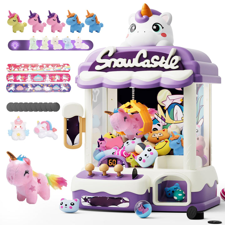 Skirfy Greifautomat für Kinder, Einhorn-Spielzeug für Mädchen ab 6 Jahren, Süssigkeitenspender, Arca