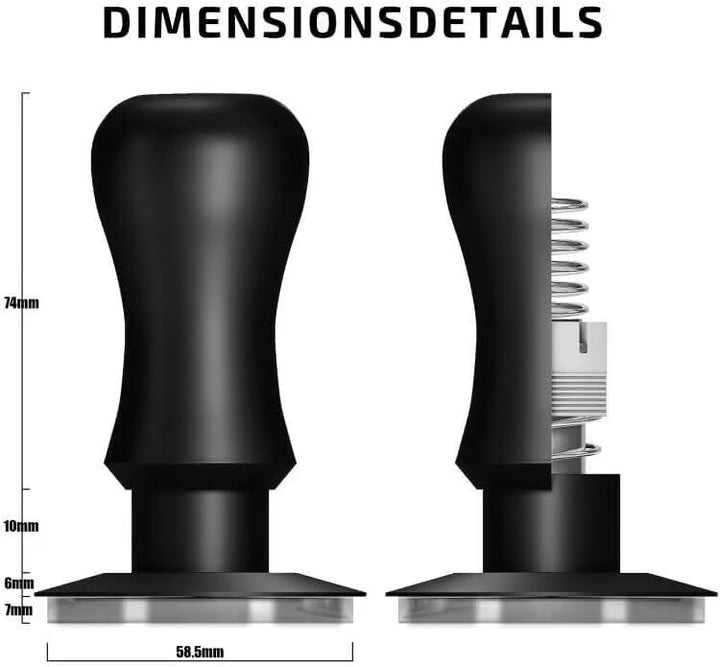 KYONANO Kaffee Tamper 58,5mm - Espresso Tamper mit 30lbs Anpressdruck kalibiriert - Aluminiumgriff &