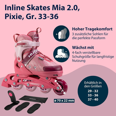 HUDORA Inline Skates Mia / Leon 2.0 - Inliner für Kinder / Jugendliche & Erwachsene in versch. Gröss