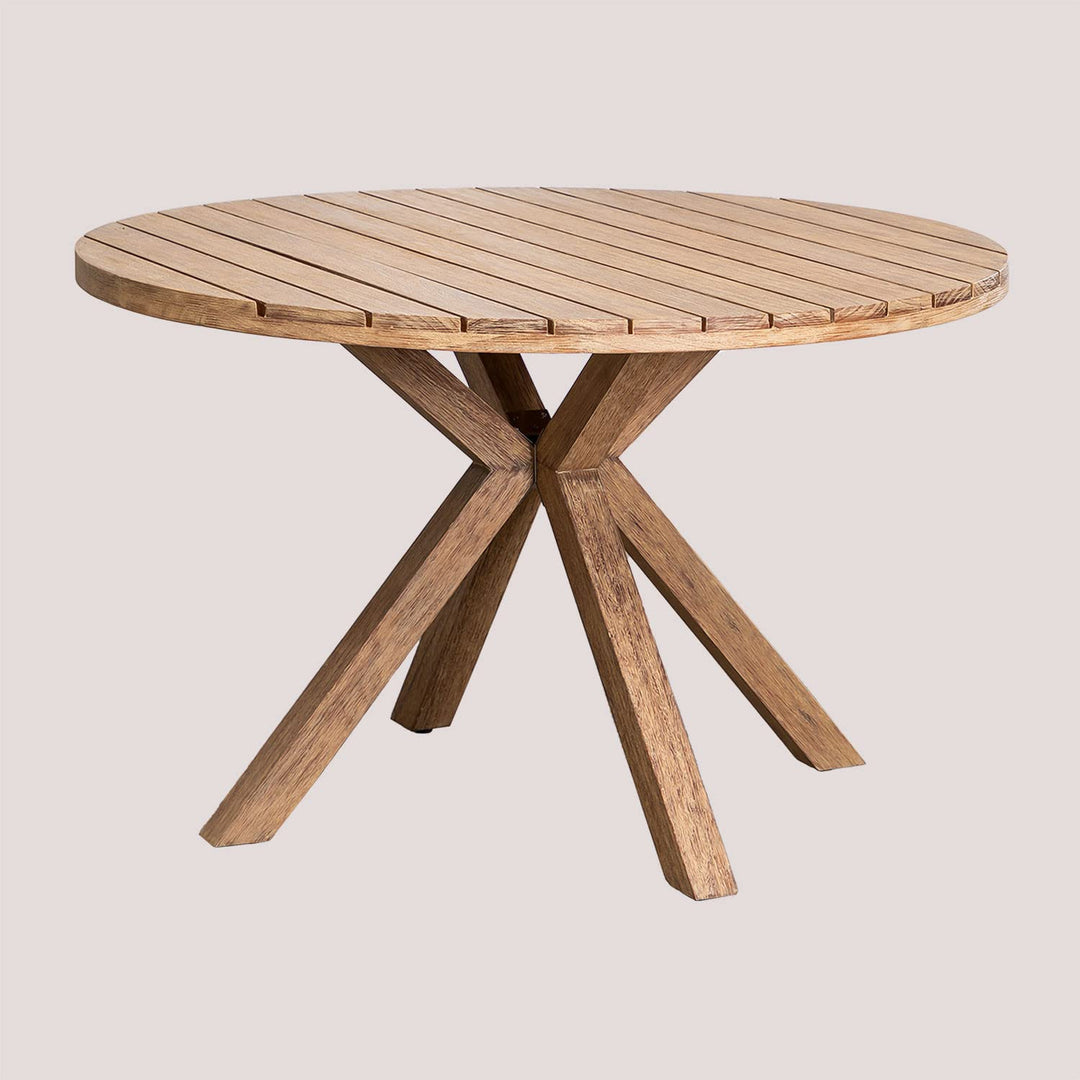 SKLUM Runder Gartentisch aus Holz Naele Ø120 cm, Ø120 Cm