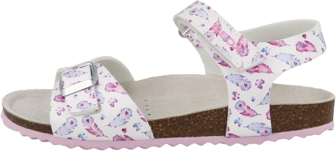 Geox Mädchen J Adriel Girl Sandalen 34 EU Schmal Weiss White Lavender, 34 EU Schmal Weiss White Lave