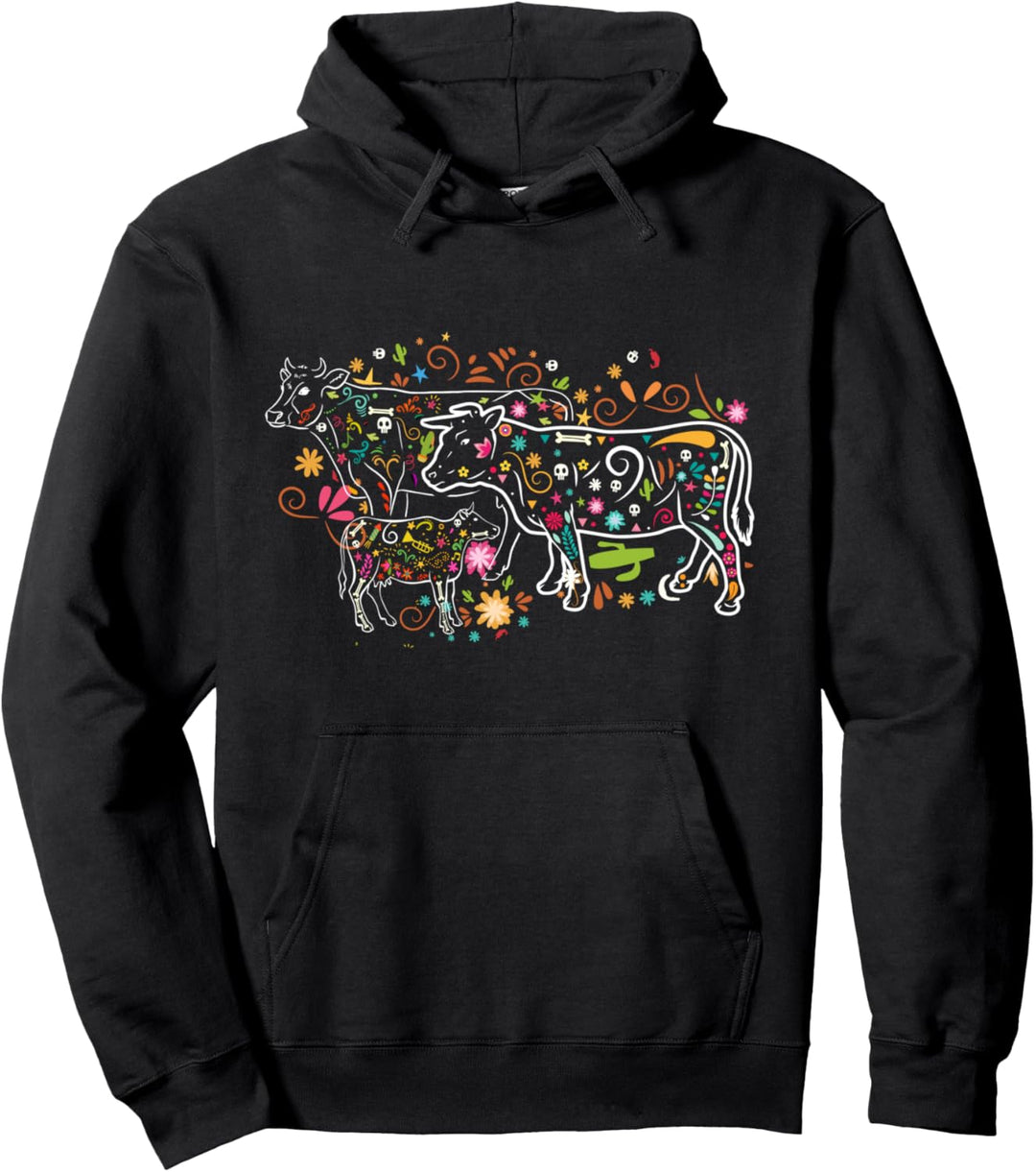 Rinder Landwirt Kuh Agrar Tiere Spruch Bauer bunte Kühe Pullover Hoodie