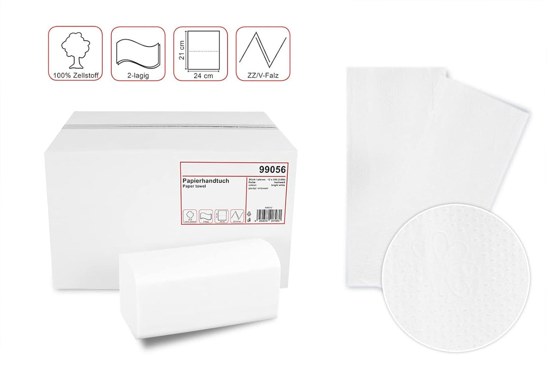 Handtuchpapierspender im Set | weiss, Kapazität für ca. 600 Blatt | mittlere Grösse | Sichtfenster z