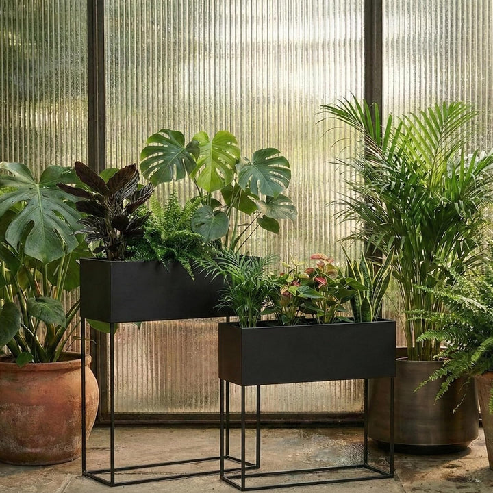 Längliche Blumenständer Loft aus Metall TINO, 2er-Set