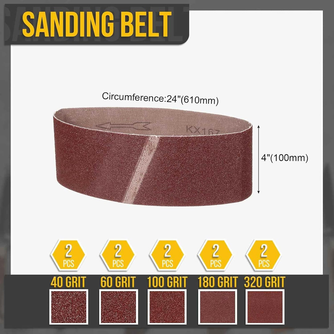 100mm x 610mm Schleifband, 10 Stück Schleifbänder 40/60/100/180/320 Körnung Messerschärferbänder Arb