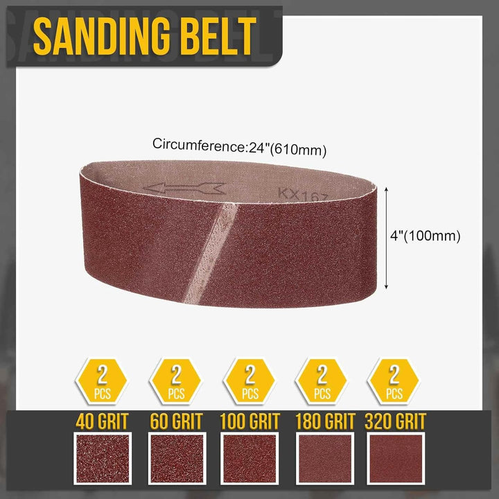 100mm x 610mm Schleifband, 10 Stück Schleifbänder 40/60/100/180/320 Körnung Messerschärferbänder Arb