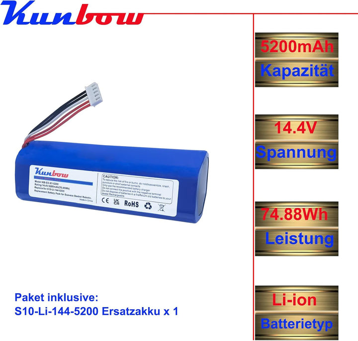 kunbow Li-ion akku,Ersatzakku für Ecovacs Deebot Ozmo 950 DX9G, Deebot T20 Omni, Deebot X1, Deebot T