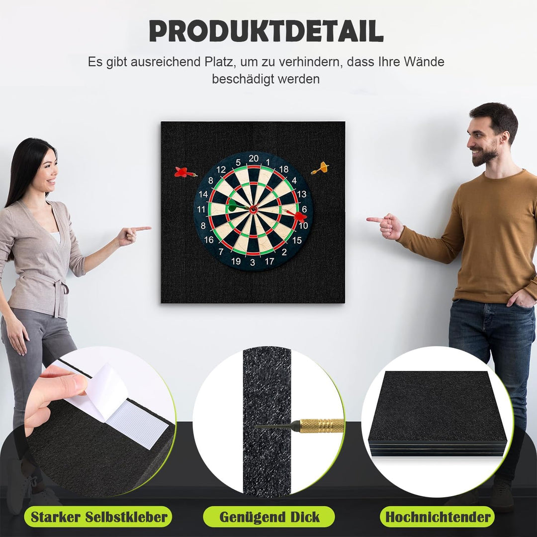 Exquilnova Dartboard-Wandschutz, Filz Dart Wandschutz Selbstklebend, Dartscheiben Umrandung, Wandumr