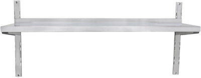 Beeketal 'BWR-2' Gastro Edelstahl Küchen Wandregal 1200 mm Länge x 320 mm Tiefe, 1 Ablagefläche mit