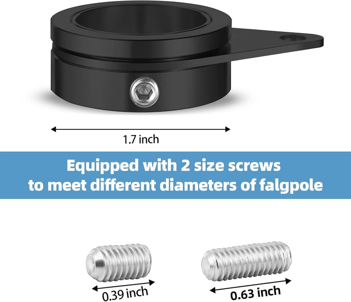Anovo Fahnenmastringe, Fahnenmast-Ringe, Aluminiumlegierung, 360° drehbar, Anti-Wickel-Flaggenmontag