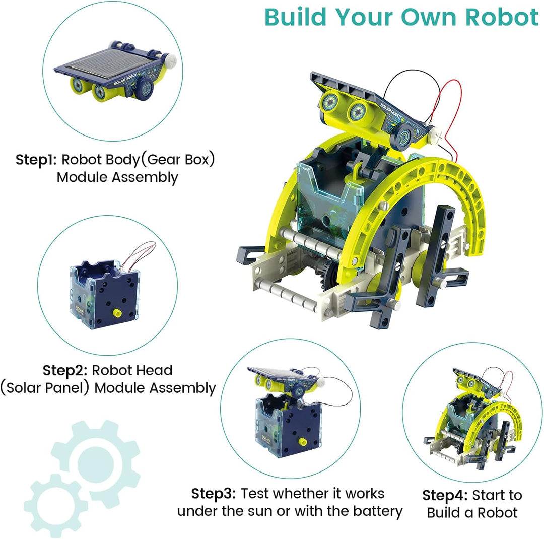 ACELIFE STEM Solar Roboter Kit,12-in-1 DIY Bauspielzeug Angetrieben durch Solarenergie, Konstruktion